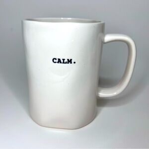 Rae Dunn Ceramic White Calm Coffee Tea Mug